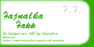 hajnalka happ business card